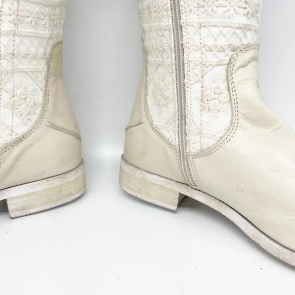 Free People Women's Bren‎ OTK Crochet Western Cowgirl Boots Size US 6 Size 36